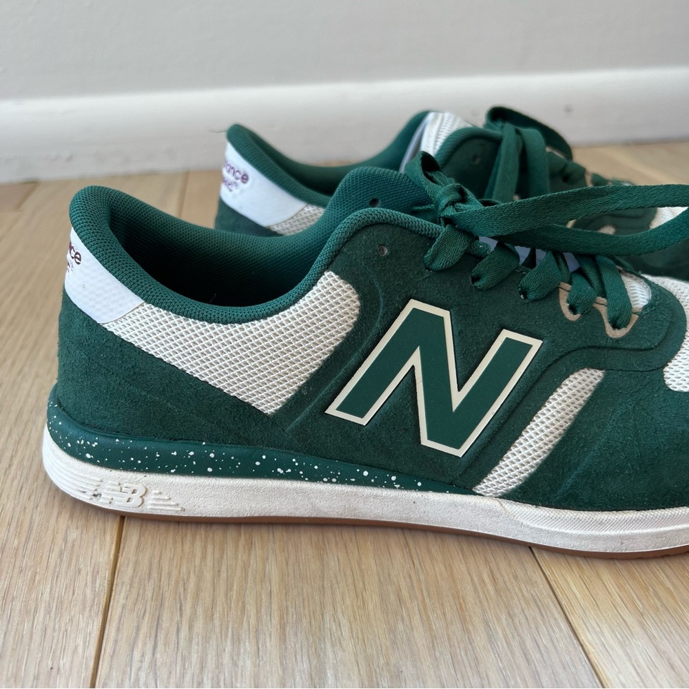 Vegan Friendly New Balance Numeric 420 Green and White Sneakers - Picture 5 of 9